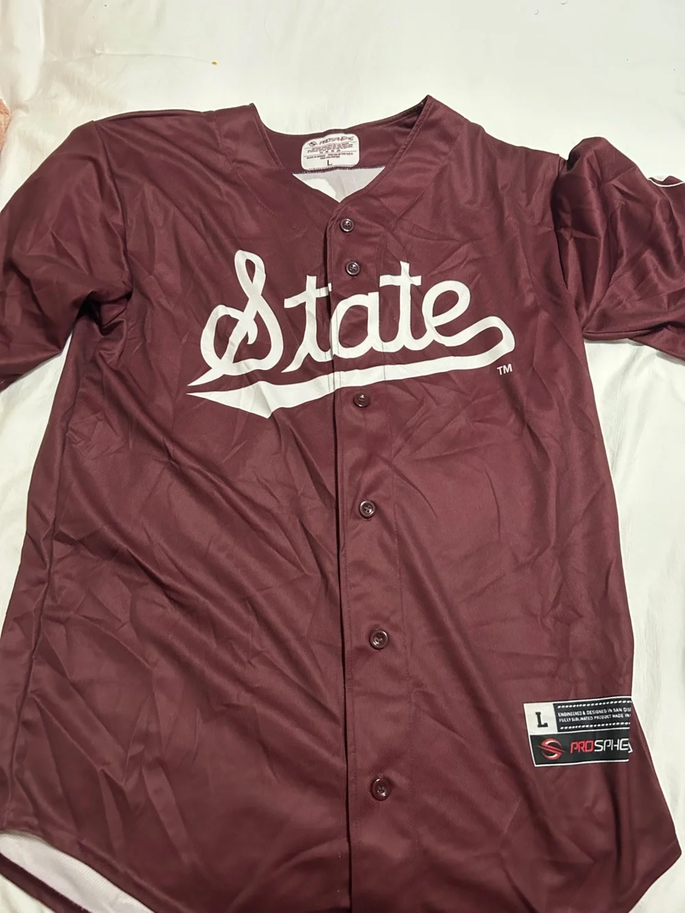 SEC Maroon Men's jersey with state Script